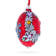 Load image into Gallery viewer, Florence Designer Jeweled Pendant Necklace Glass Egg Christmas Ornament 4 Inches