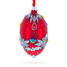 Load image into Gallery viewer, Florence Designer Jeweled Pendant Necklace Glass Egg Christmas Ornament 4 Inches
