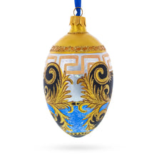 Load image into Gallery viewer, Italian Designer Fine Medallion Glass Egg Christmas Ornament 4 Inches