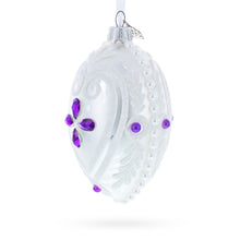 Load image into Gallery viewer, Purple Drops Glass Egg Christmas Ornament 4 Inches