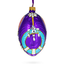 Load image into Gallery viewer, Milan Designer Luxury Flower Earrings Glass Egg Christmas Ornament 4 Inches