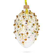Load image into Gallery viewer, Gold Branches Glass Egg Christmas Ornament 4 Inches