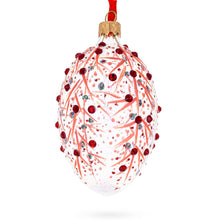 Load image into Gallery viewer, Red Branches Glass Egg Christmas Ornament 4 Inches