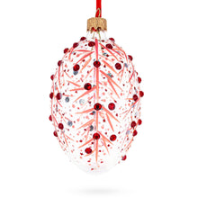Load image into Gallery viewer, Red Branches Glass Egg Christmas Ornament 4 Inches