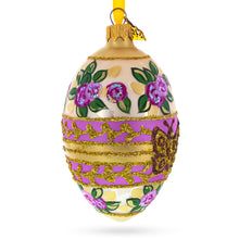 Load image into Gallery viewer, Bee and Roses Glass Egg Ornaments 4 Inches