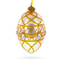 Load image into Gallery viewer, Diamond Drops on Pink Glass Egg Ornament 4 Inches