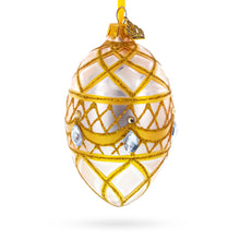 Load image into Gallery viewer, Diamond Drops on Pink Glass Egg Ornament 4 Inches