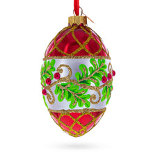 Load image into Gallery viewer, Berries on the Branch Glass Egg Ornament 4 Inches