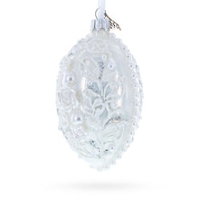 Load image into Gallery viewer, 3D Pearl Roses Glass Egg Ornament 4 Inches