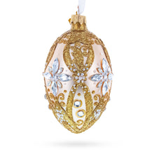 Load image into Gallery viewer, Diamond Star on Champagne Glass Egg Ornament 4 Inches