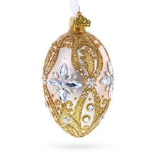 Load image into Gallery viewer, Diamond Star on Champagne Glass Egg Ornament 4 Inches