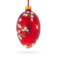 Load image into Gallery viewer, 1901 Kelch Apple Blossom on Red Royal Egg Glass Ornament 4 Inches