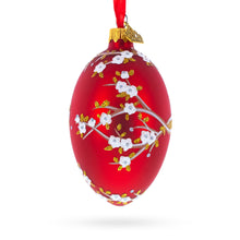 Load image into Gallery viewer, 1901 Kelch Apple Blossom on Red Royal Egg Glass Ornament 4 Inches