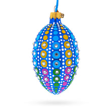 Load image into Gallery viewer, Vibrant Polka Dot Jewel-Toned Glass Egg Ornament  4 Inches