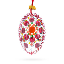 Load image into Gallery viewer, Red Poppy Floral Glass Egg Ornament 4 Inches