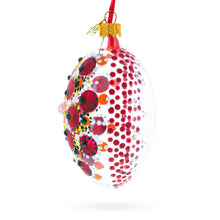 Load image into Gallery viewer, Red Poppy Floral Glass Egg Ornament 4 Inches