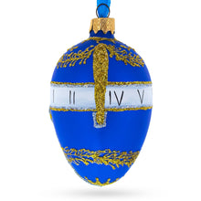 Load image into Gallery viewer, 1895 Blue Serpent Clock Royal Egg Glass Ornament 4 Inches