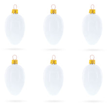 Load image into Gallery viewer, Set of 6 Glossy White Mini Glass Egg Ornaments 2.9 Inches
