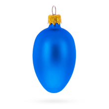 Load image into Gallery viewer, Set of 6 Matte Blue  Mini Glass Egg Ornaments 2.9 Inches