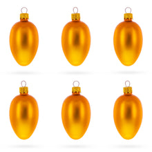 Load image into Gallery viewer, Set of 6 Matte Gold Mini Glass Egg Ornaments 2.9 Inches