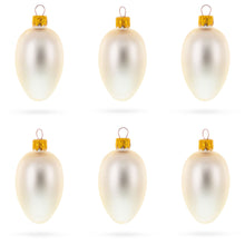 Load image into Gallery viewer, Set of 6 Champagne Mini Glass Egg Ornaments 2.9 Inches