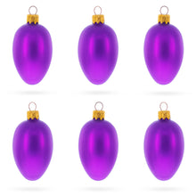 Load image into Gallery viewer, Set of 6 Purple Mini Glass Egg Ornaments 2.9 Inches