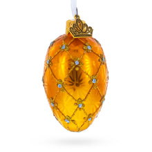 Load image into Gallery viewer, Lilies of the Valley Royal Mini Blue Glass Egg Ornament 2.9 Inches