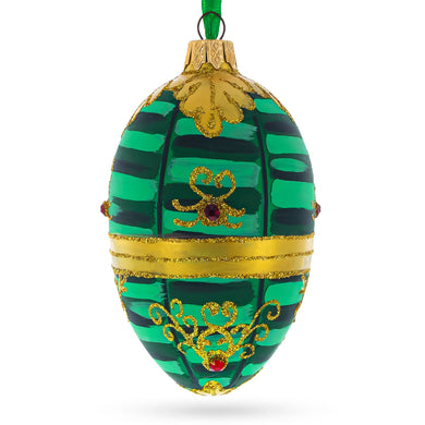 1888 Cherub with Chariot Glass Egg Ornament 4 Inches