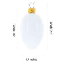 Load image into Gallery viewer, Red &amp; Gold on White Floral Design Mini Glass Egg Ornament 2.9 Inches