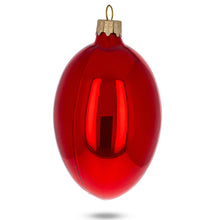 Load image into Gallery viewer, Set of 6 Red Glossy Glass Egg Ornaments 4 Inches