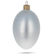 Load image into Gallery viewer, Set of 6 White Matte Glass Egg Ornaments 4 Inches