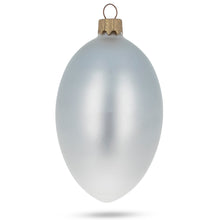 Load image into Gallery viewer, Set of 6 White Matte Glass Egg Ornaments 4 Inches