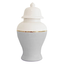 Load image into Gallery viewer, Light Gray Color Block Ginger Jar with Gold Accent