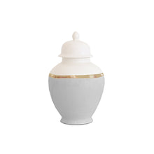 Load image into Gallery viewer, Light Gray Color Block Ginger Jar with Gold Accent