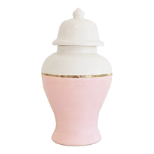 Load image into Gallery viewer, Cherry Blossom Pink Color Block Ginger Jar with Gold Accent