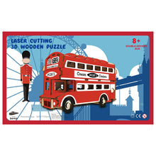 Load image into Gallery viewer, Double-Decker London Bus Model Kit - Wooden Laser-Cut 3D Puzzle (94 Pcs)