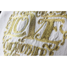 Load image into Gallery viewer, Love Heart Love Letters Hand-Embroidered Pillow - Available in Gold or Silver by CatStudio