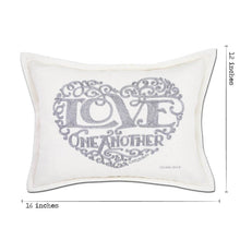 Load image into Gallery viewer, Love Heart Love Letters Hand-Embroidered Pillow - Available in Gold or Silver by CatStudio