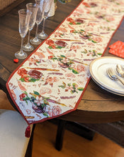 Load image into Gallery viewer, DaDa Bedding Sweet Heart Love Notes Pink Floral Woven Tapestry Dining Table Runner (18273)