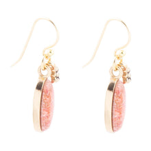 Load image into Gallery viewer, Lucent Orange Sponge Coral Golden Drop Earrings