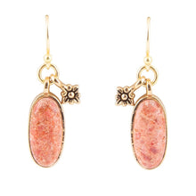 Load image into Gallery viewer, Lucent Orange Sponge Coral Golden Drop Earrings