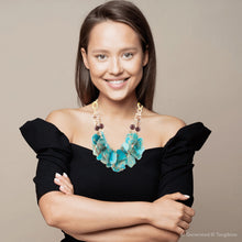 Load image into Gallery viewer, Lucia Blue Jasper and Fire Agate Golden Strand Necklace