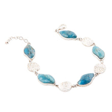 Load image into Gallery viewer, Luna Blue Apatite and Sterling Silver Line bracelet