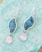 Load image into Gallery viewer, Luna Blue Apatite and Sterling Silver Drop Earrings