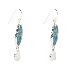 Load image into Gallery viewer, Luna Blue Apatite and Sterling Silver Drop Earrings