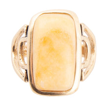 Load image into Gallery viewer, Luster Yellow Agate Golden Statement Ring