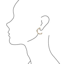 Load image into Gallery viewer, Luxurious Blue Turquoise Golden Hoop Earrings