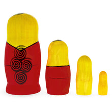 Load image into Gallery viewer, 4 Pieces Girl with Yellow Scarf Matryoshka Wooden Nesting Dolls