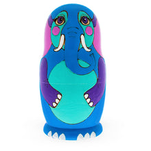 Load image into Gallery viewer, Set of 5 Zoo Animals Wooden Nesting Dolls