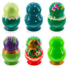 Load image into Gallery viewer, Set of 2 Green Salt and Pepper Shakers Nesting Dolls in Assortment (Styles May Vary)
